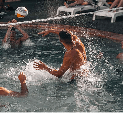 Pool volleyball game
